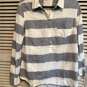 Merona Blue and White Striped Shirt